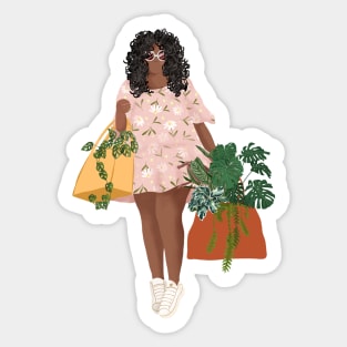 Girl Plant Shopping 4 Sticker
